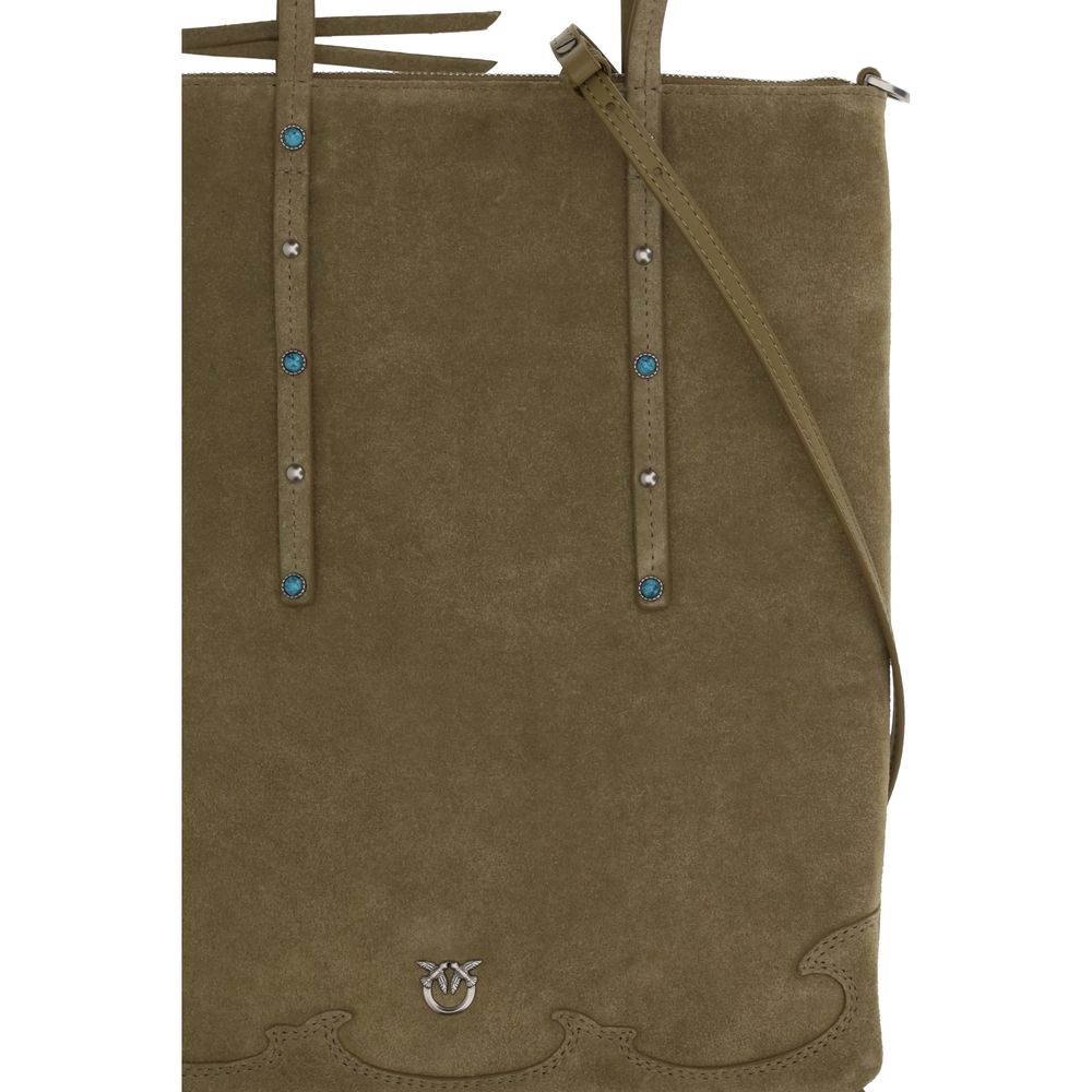 PINKO Bicolor Calf Leather Bos Taurus Shoulder Bag