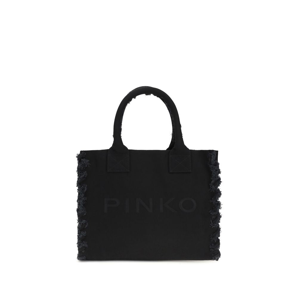 PINKO Black Cotton Shoulder Bag