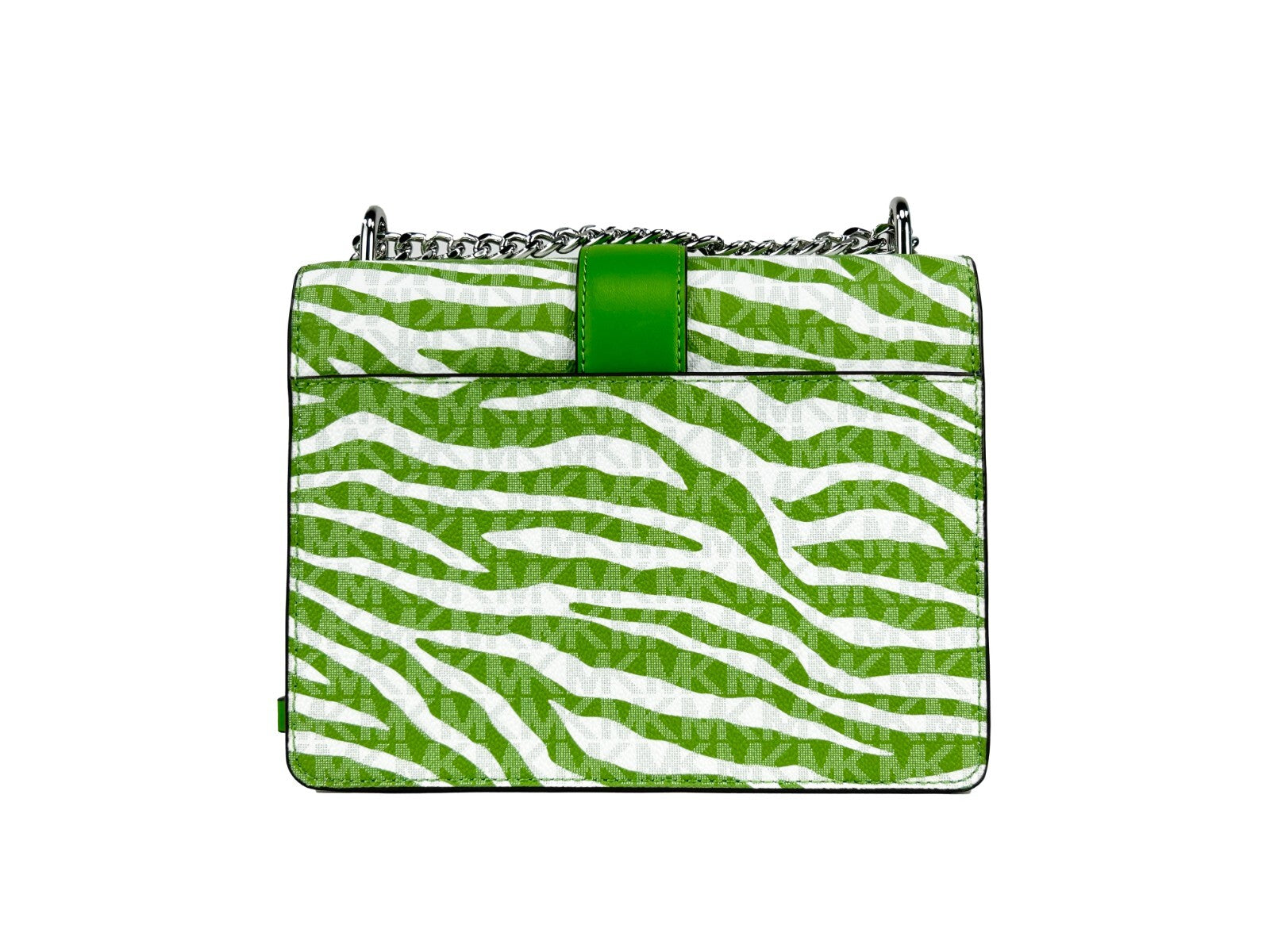 Michael Kors Greenwich Small Print Logo Crossbody Tote Chain Bag  Jungle Green $498