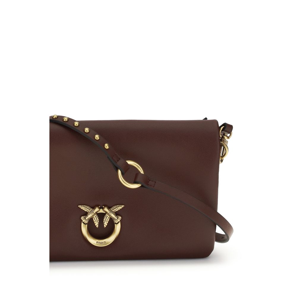 PINKO Purple Calf Leather Bos Taurus Shoulder Bag