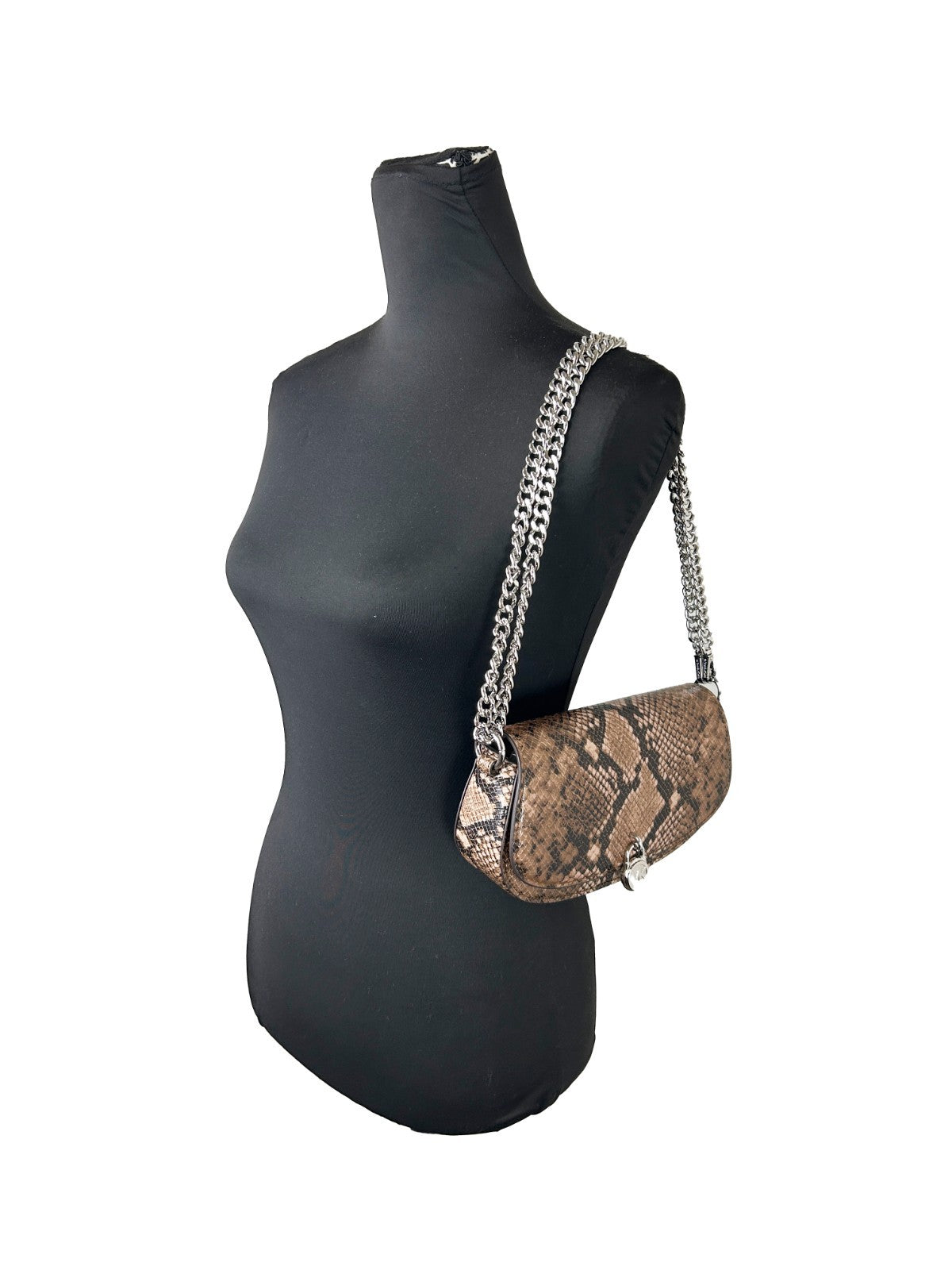 Michael Kors Mila Small Snakeskin Messenger Crossbody Bag
