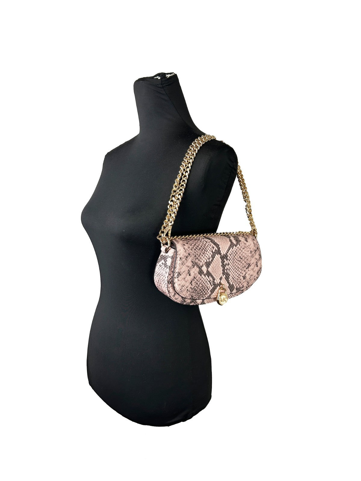 Michael Kors Mila Small Snakeskin Messenger Crossbody Bag