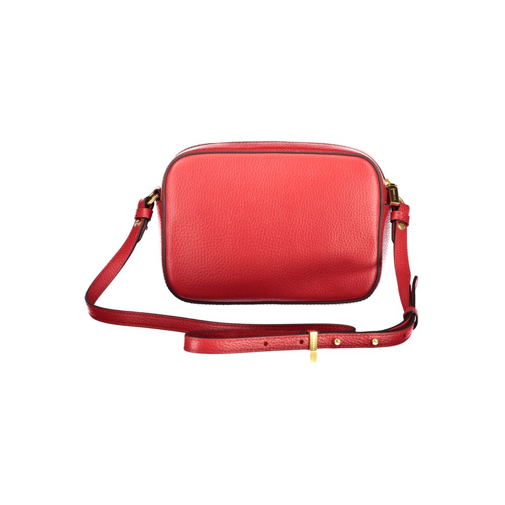 Coccinelle Rosso Leather Women's Bag with Adjustable Strap and Pockets