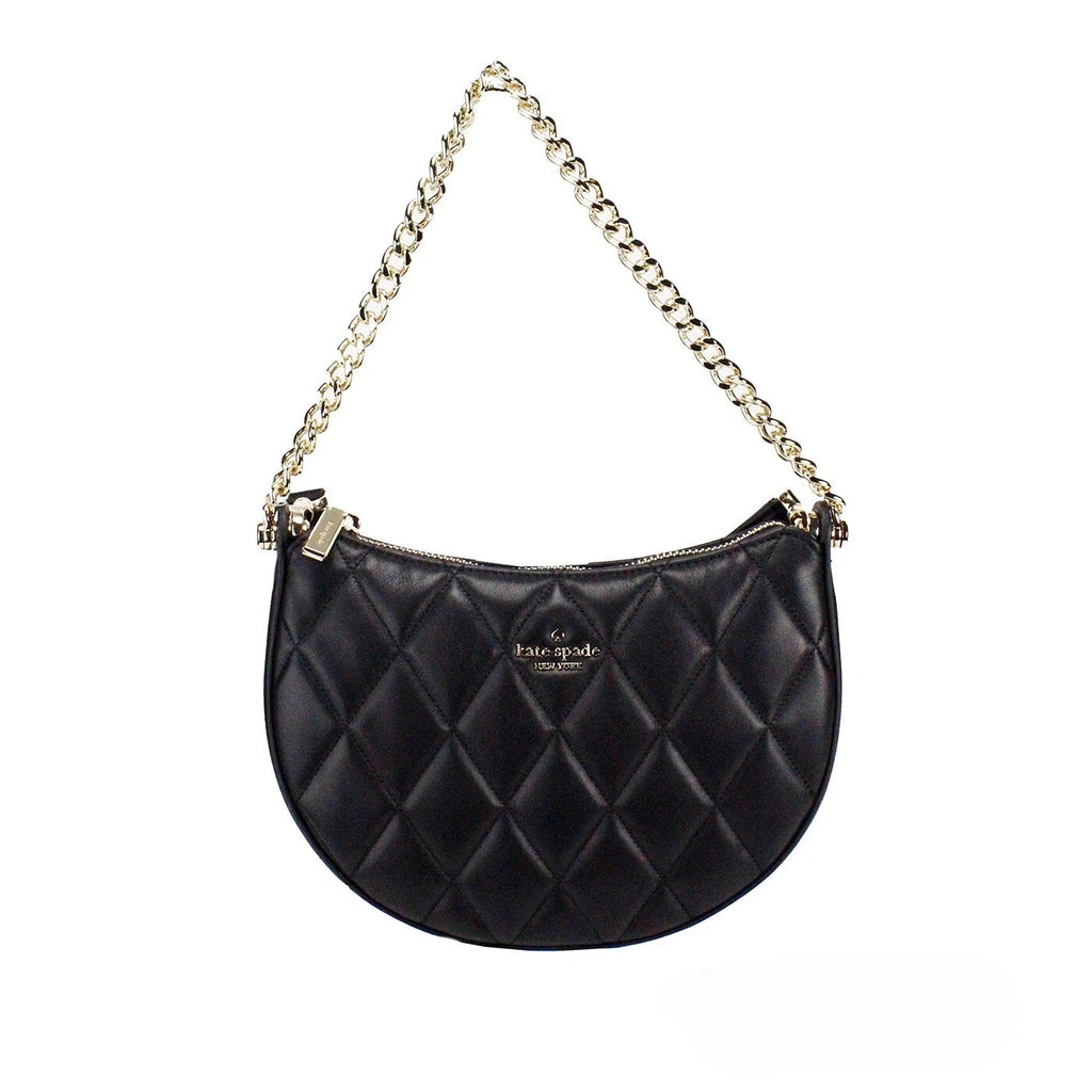Kate Spade Carey Small Black Quilted Leather Zip Top Crossbody Bag