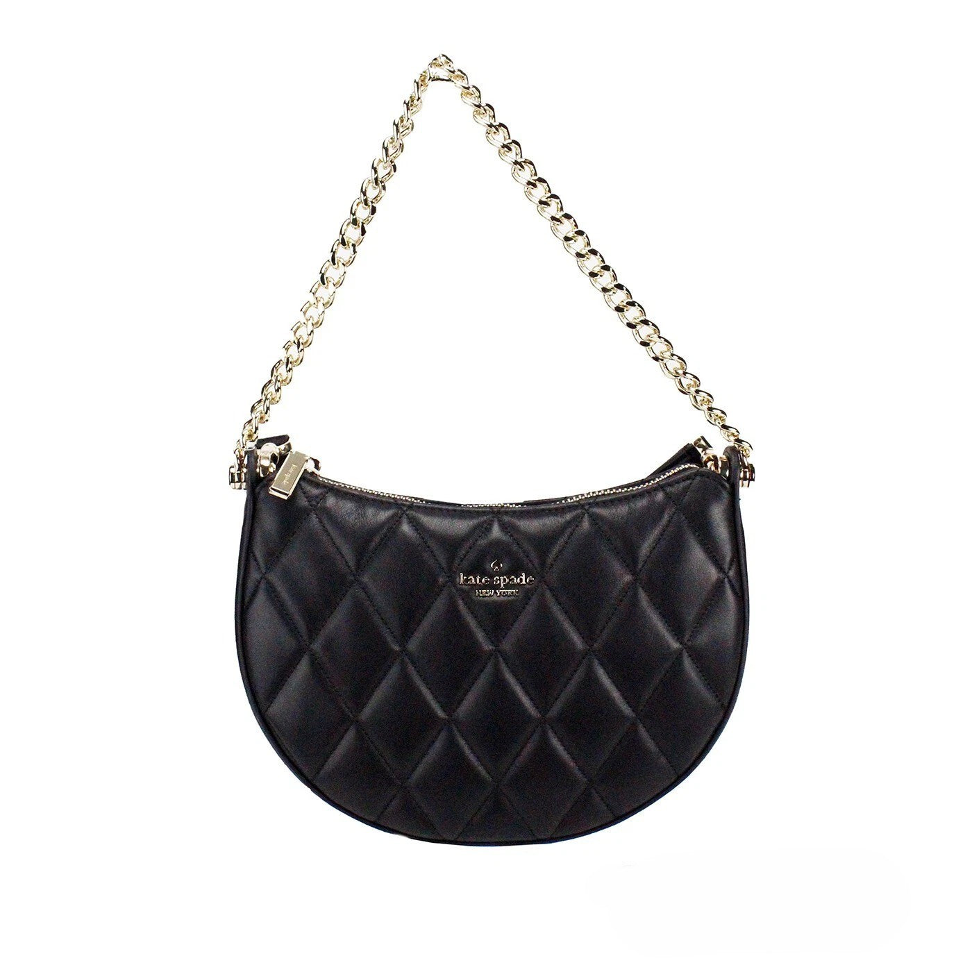 Kate Spade Carey Small Black Quilted Leather Zip Top Crossbody Bag