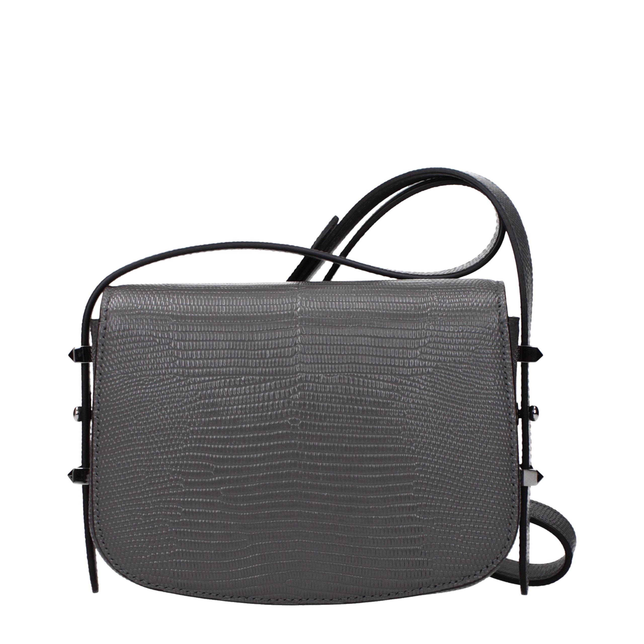 Jimmy Choo Gray Leather Shoulder Bag