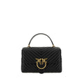 PINKO Black Calf Leather Bos Taurus Handbag