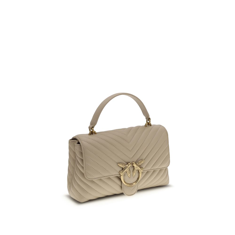 PINKO Beige Calf Leather Bos Taurus Handbag
